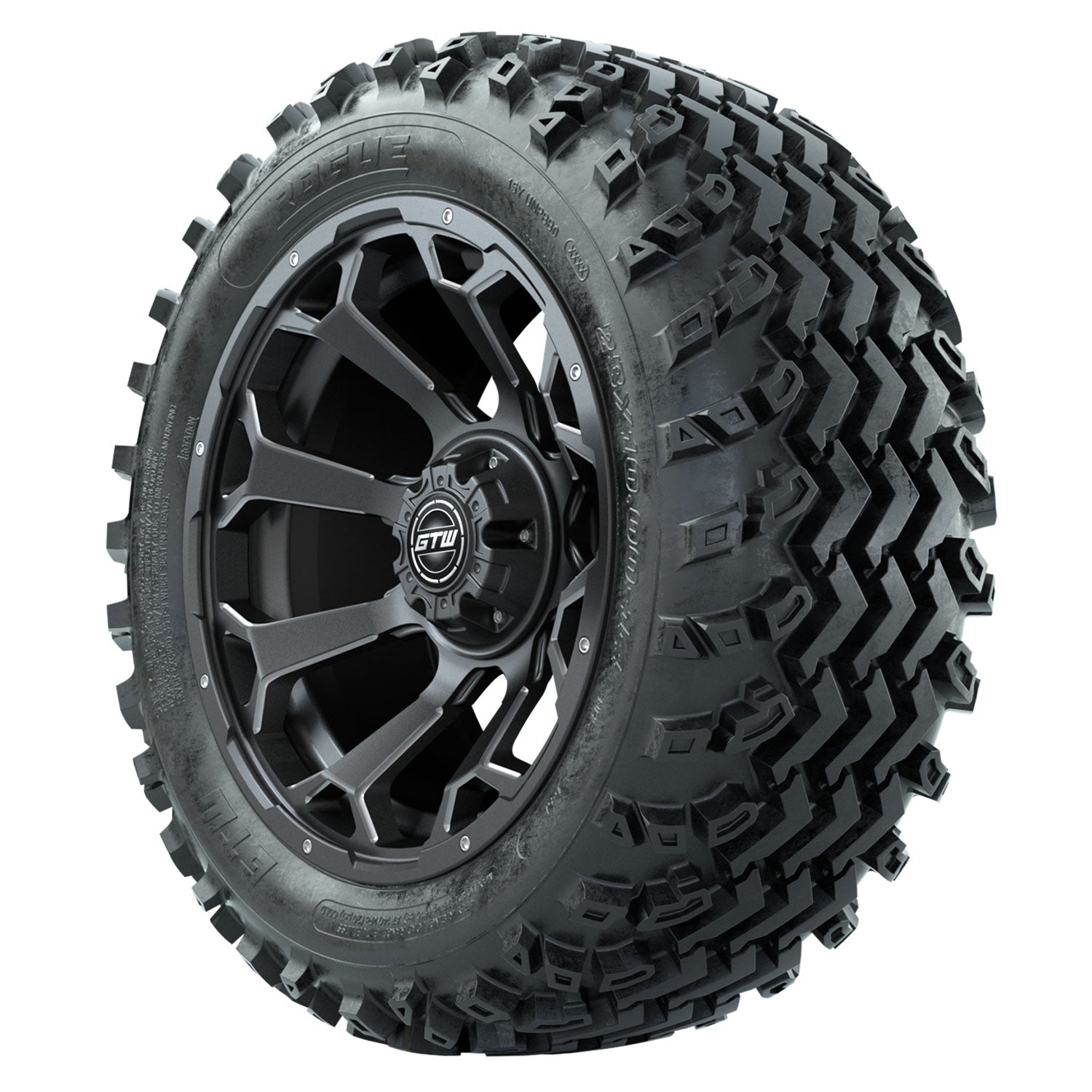 GTW 14 inch Raven matte grey wheels with Rogue all-terrain tires - Set of Four