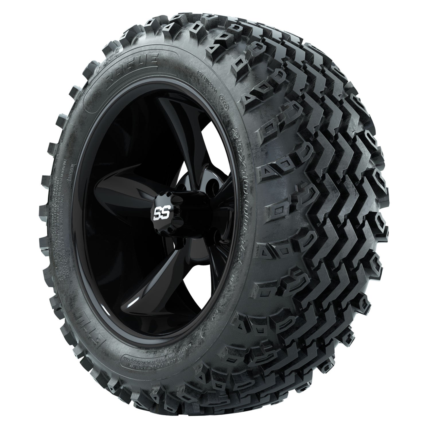 GTW 14 inch Godfather black wheels with Rogue all-terrain tires - Set of Four