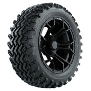 GTW 14 inch Spyder matte black wheels with Rogue all-terrain tires - Set of Four