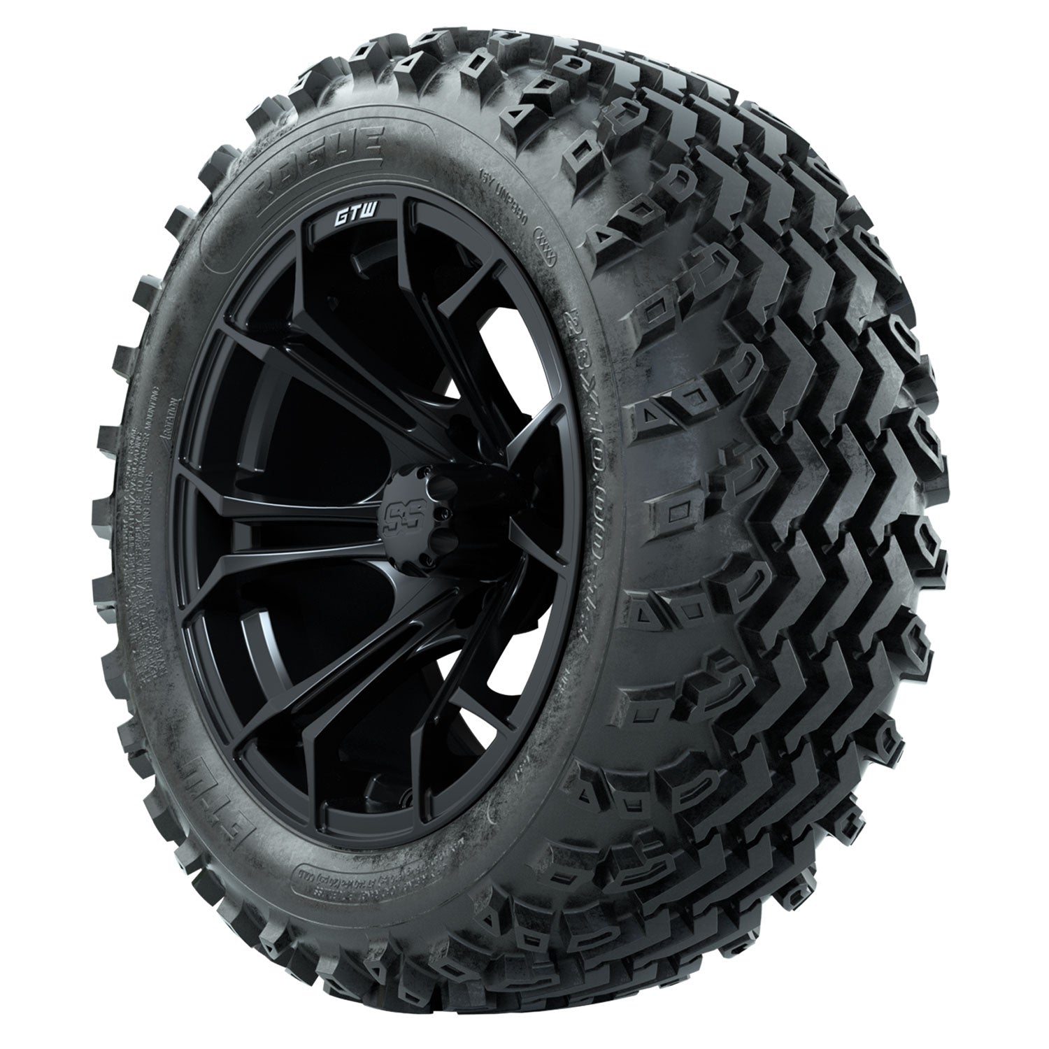 GTW 14 inch Spyder matte black wheels with Rogue all-terrain tires - Set of Four