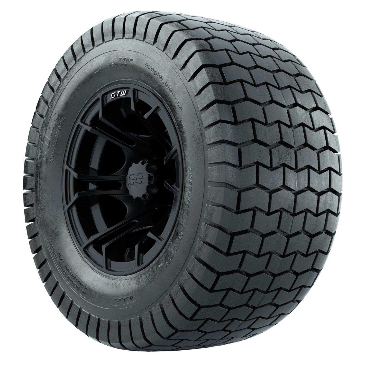 GTW 10 inch Spyder matte black wheels with Duro Soft street tires - Set of Four