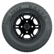 GTW 10 inch Spyder matte black wheels with Kenda Pro Tour low-profile street tires - Set of Four