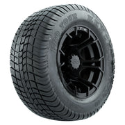 GTW 10 inch Spyder matte black wheels with Kenda Pro Tour low-profile street tires - Set of Four