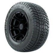 GTW 10 inch Spyder matte black wheels with Kenda Pro Tour low-profile street tires - Set of Four