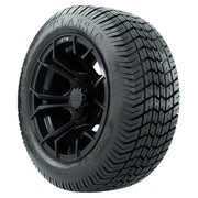 GTW 12 inch Spyder matte black wheels with Excel Classic street tires - Set of Four