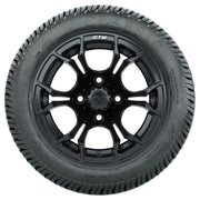 GTW 12 inch Spyder matte black wheels with Excel Classic street tires - Set of Four