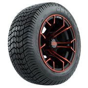 GTW 12 inch Spyder red and black wheels with Excel Classic street tires - Set of Four