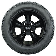 GTW 12 inch Godfather black wheels with Excel Classic street tires - Set of Four