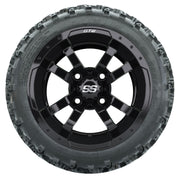 GTW 10 inch Storm Trooper black wheels with Rogue all-terrain tires - Set of Four