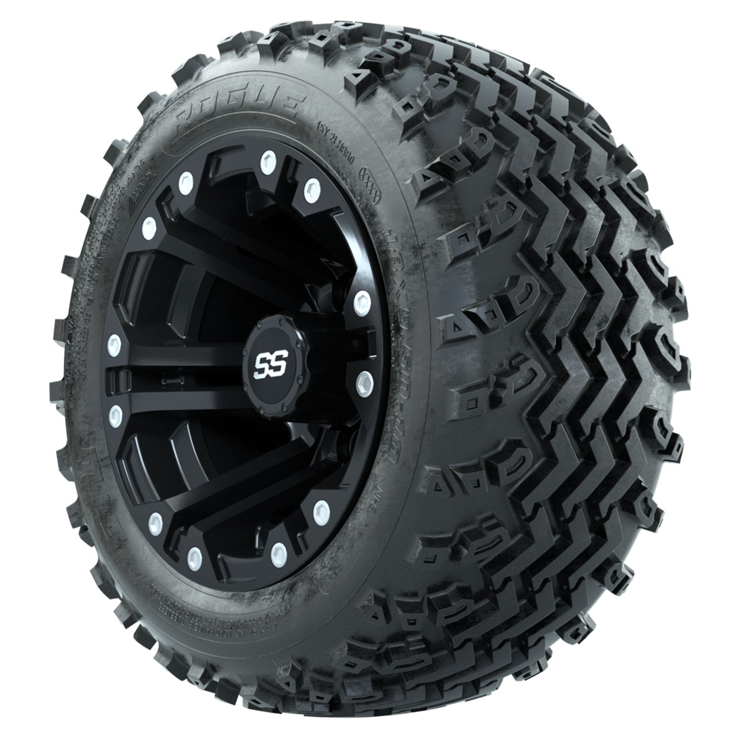GTW 10 inch Specter matte black wheels with Rogue all-terrain tires - Set of Four