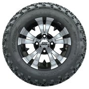 GTW 12 inch Vampire machined black wheels with Rogue all-terrain tires - Set of Four