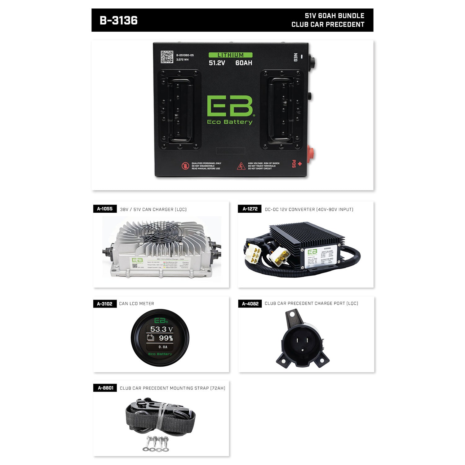 Eco Battery Club Car Precedent Install Strap
