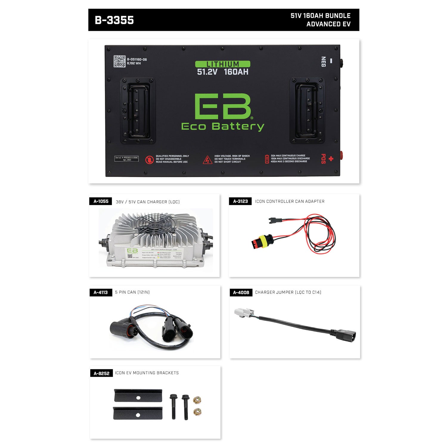 Eco Battery 5 Pin CAN Pigtail (12in)