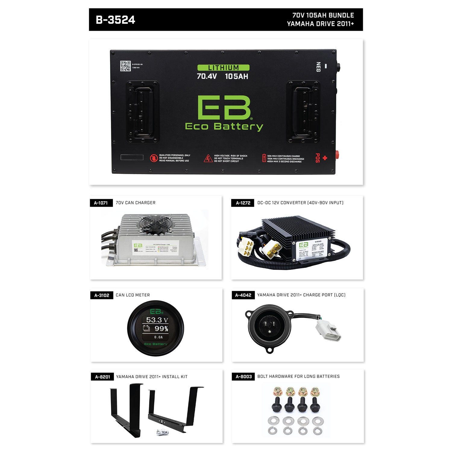 Eco Battery Yamaha Drive Locking Charge Port (Years 2011-Up)
