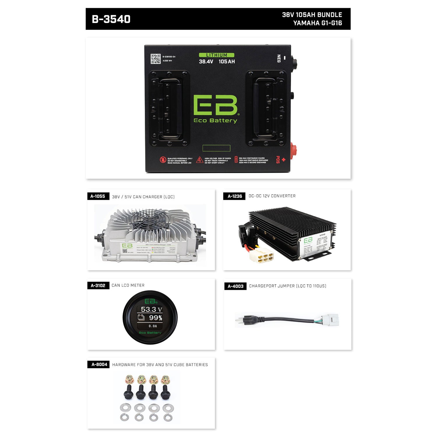 Eco Battery LQC Male to 110 US Male Chargeport Jumper