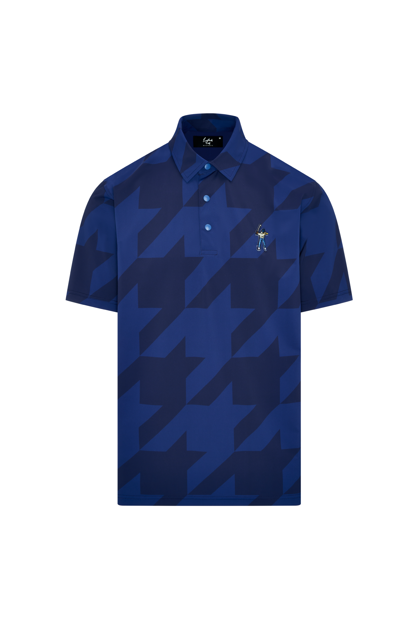Houndstooth Snap Placket Polo