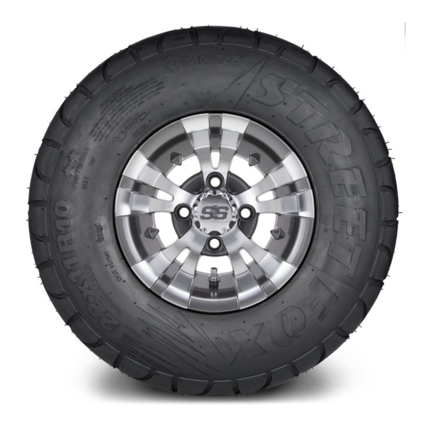 MODZ® 10" Vampire Gunmetal Wheels & Street Tires Combo (MODZ Street Fox Radial 22x11-10)