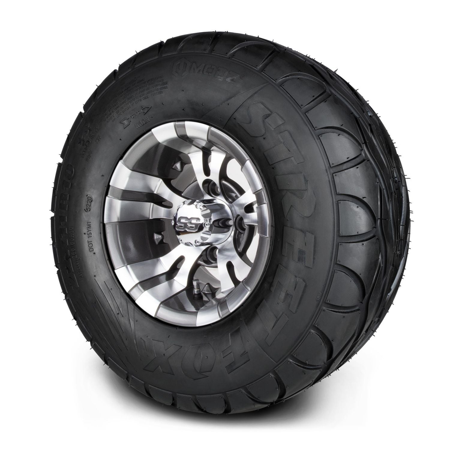 MODZ® 10" Vampire Gunmetal Wheels & Street Tires Combo (MODZ Street Fox Radial 22x11-10)