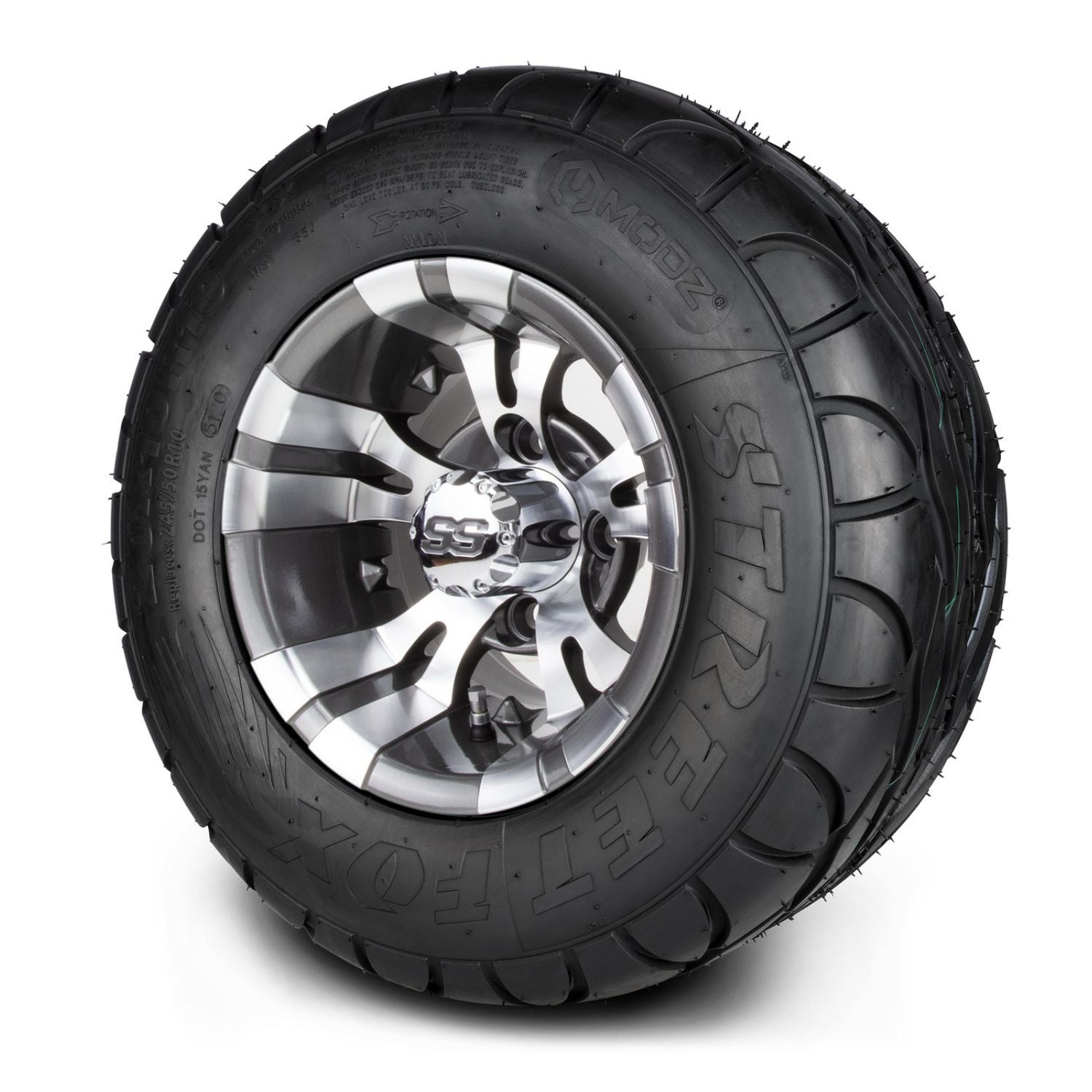 MODZ® 10" Vampire Gunmetal Wheels & Street Tires Combo (MODZ Street Fox Radial 20x10-10)