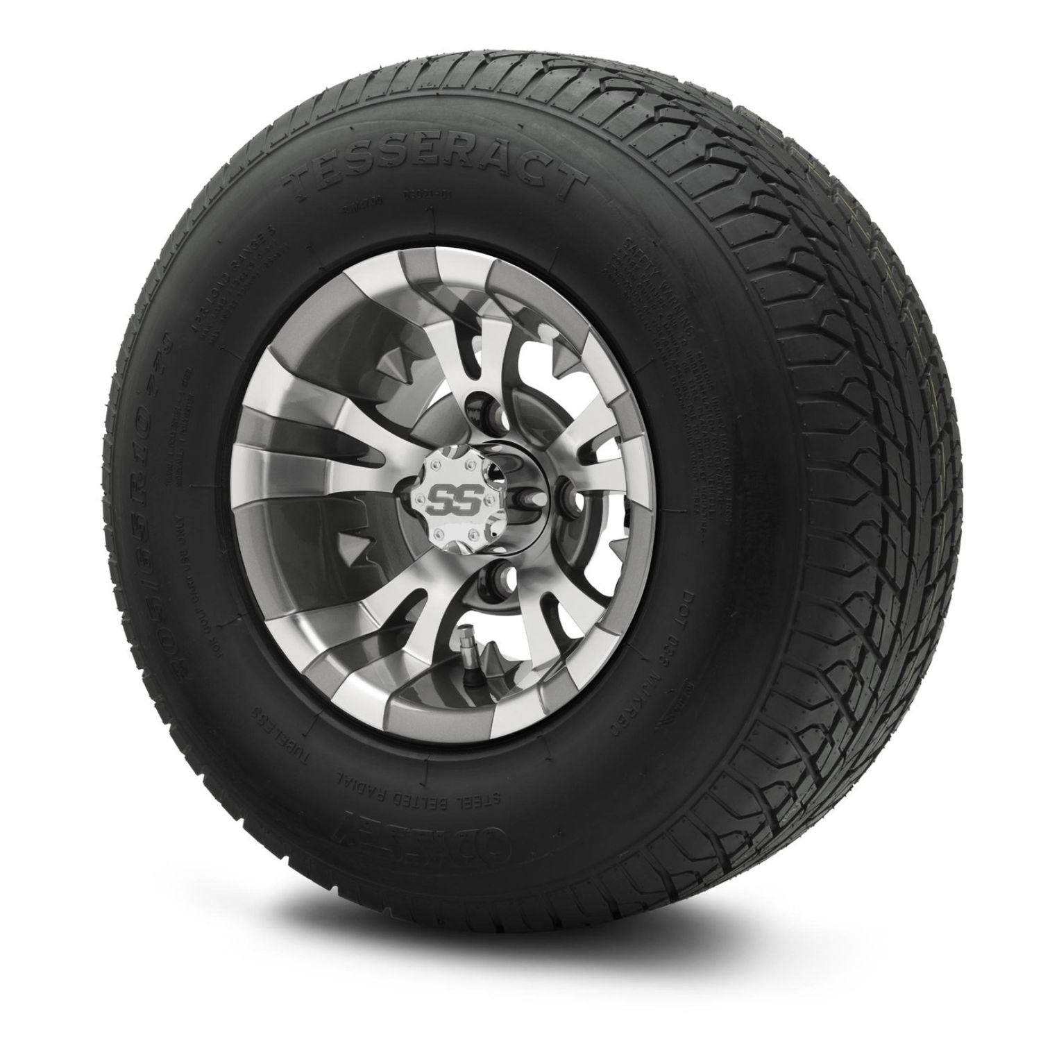 MODZ® 10" Vampire Gunmetal Wheels & Street Tires Combo (Odyssey Tesseract Steel-Belted Radial 205/65-R10)