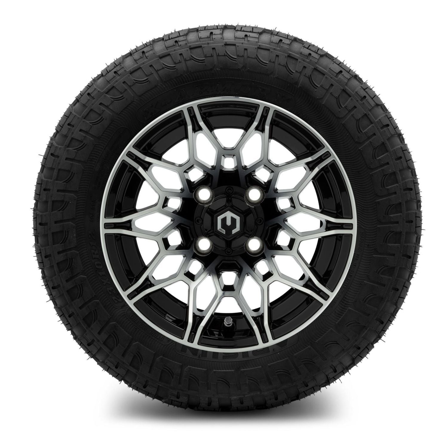 MODZ® 12" Galaxy Machined Black Wheels & Off-Road Tires Combo (Arisun X-Armory Radial 23x10R-12)