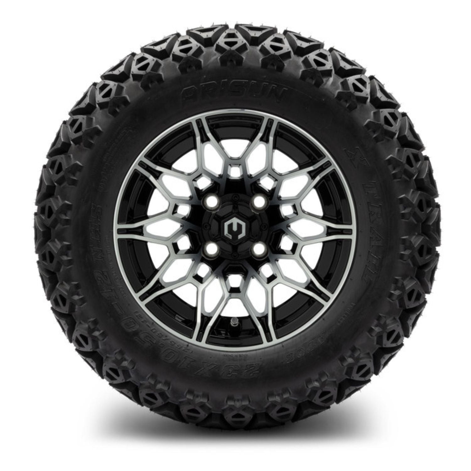 MODZ® 12" Galaxy Machined Black Wheels & Off-Road Tires Combo (Arisun X-Trail All-Terrain 23x10.50-12)