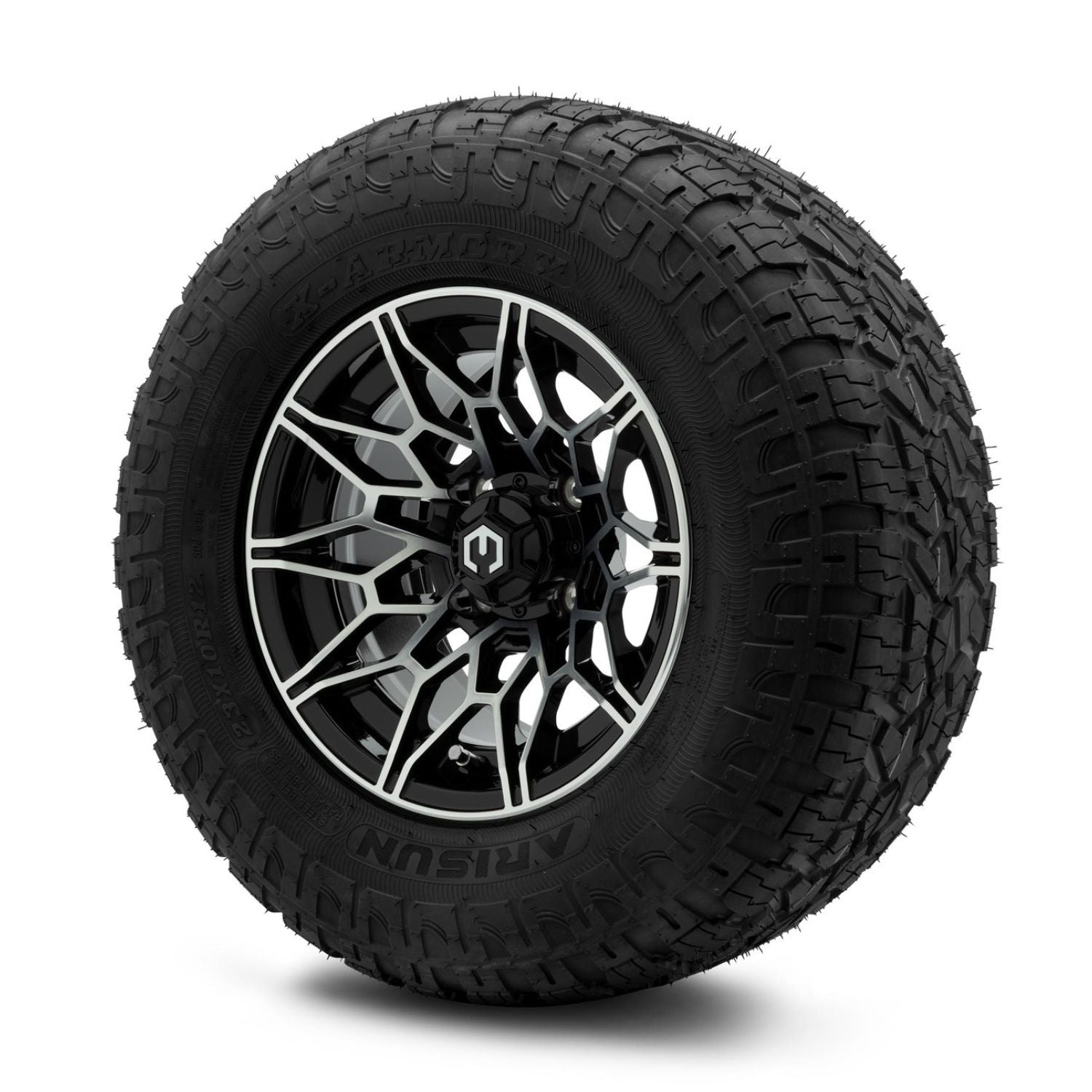 MODZ® 12" Galaxy Machined Black Wheels & Off-Road Tires Combo (Arisun X-Armory Radial 23x10R-12)