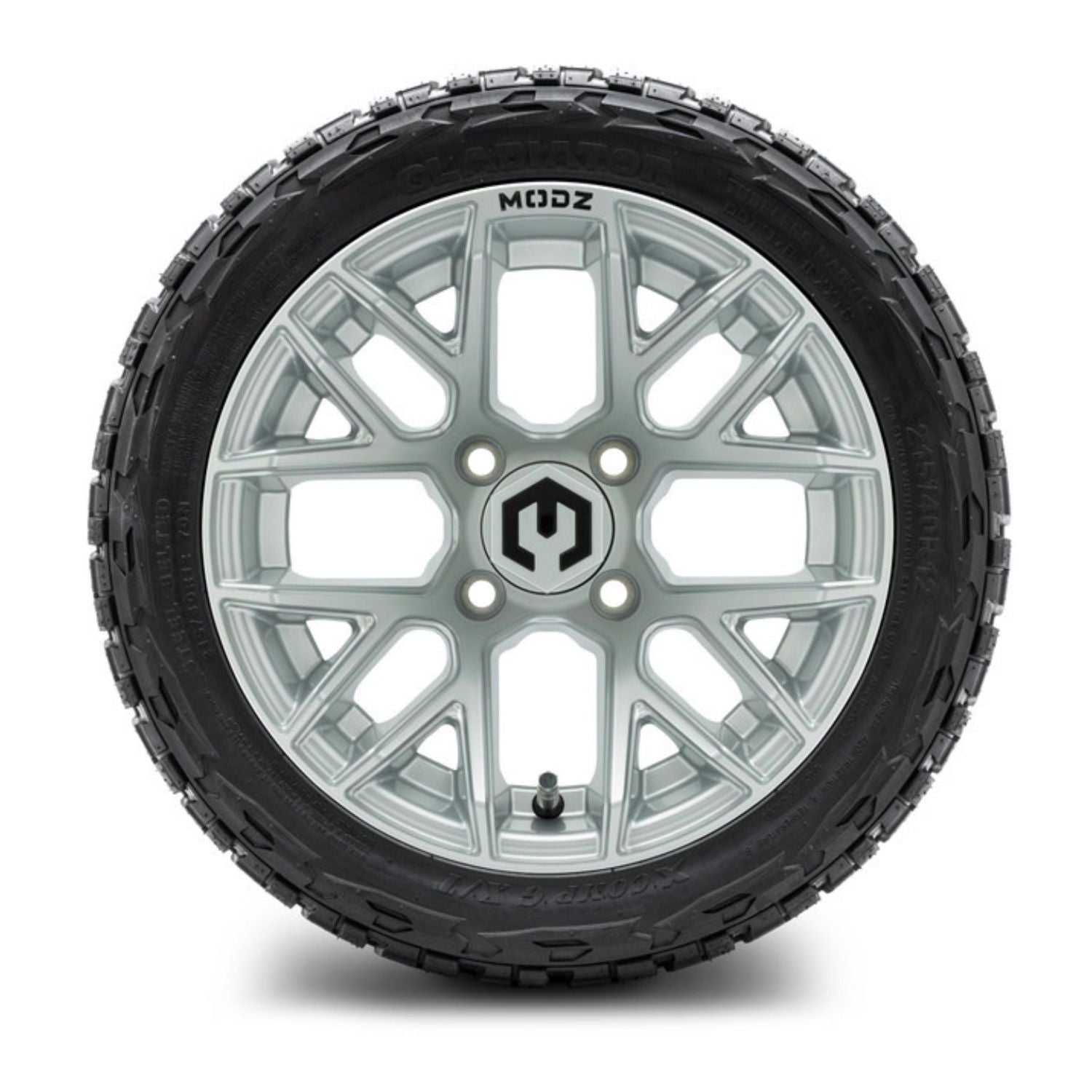 MODZ® 12" Matrix Silver Wheels & Off-Road Tires Combo (Xcomp Gladiator Radial 215/40R-12)