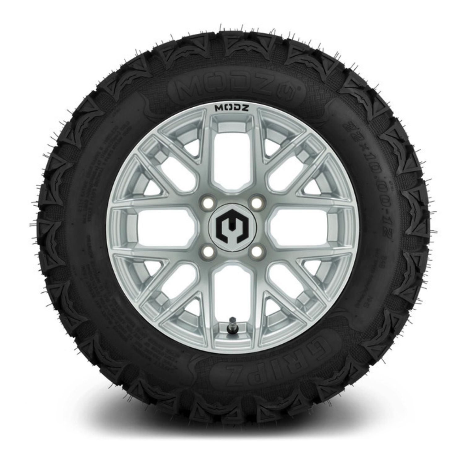 MODZ® 12" Matrix Silver Wheels & Off-Road Tires Combo (MODZ Gripz 22x10-12)