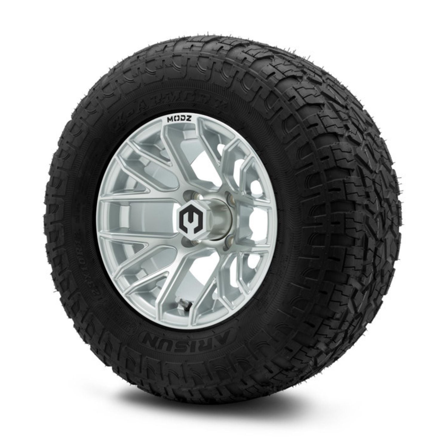 MODZ® 12" Matrix Silver Wheels & Off-Road Tires Combo (Arisun X-Armory Radial 23x10R-12)