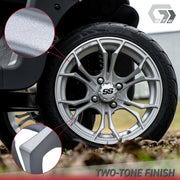 Spyder 15 inch GTW golf cart wheel - Matte Silver