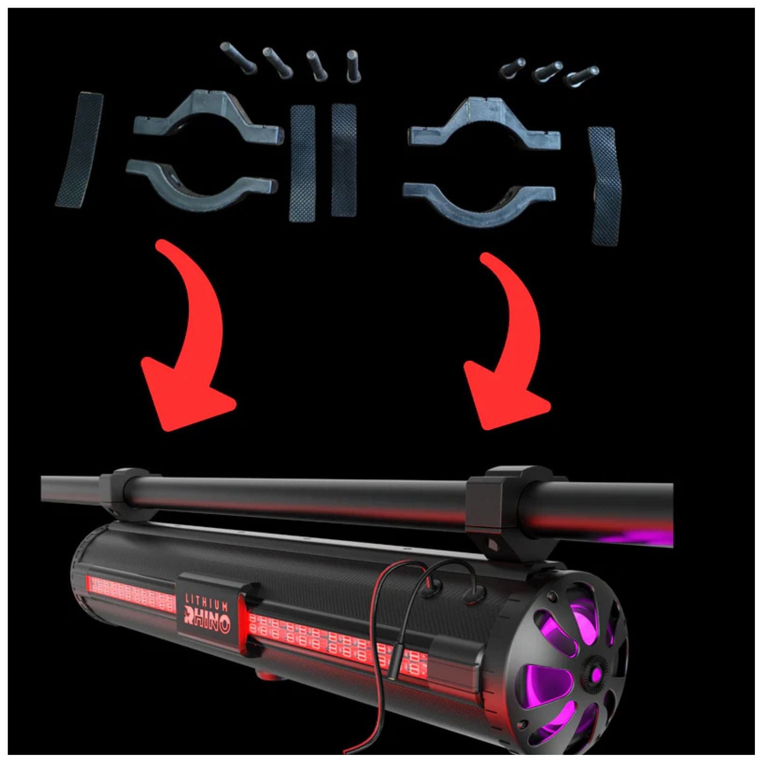 Soundbar Round Bar Bracket for UTV/ATV (1.5"-2" Diameter)