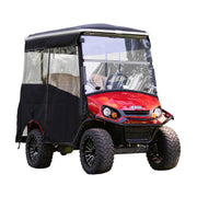 RedDot EZGO Express S4 Elite with 80” Non Modular Top Beige 3-Sided Track Style Vinyl Enclosure (Years 2023-Up)