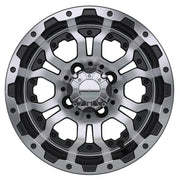 Omega 12 inch GTW golf cart wheel - Black / Silver