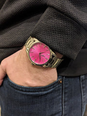 Pink Sunburst Watch