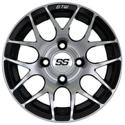 Pursuit 12 inch GTW golf cart wheel - Black / Silver