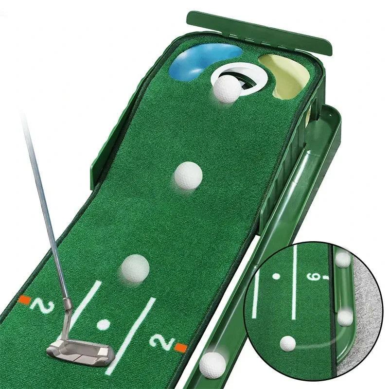 Home Golf Practice Set  Putting Mat  Ball Return  Green Carpet