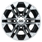 Specter 10 inch GTW golf cart wheel - Black / Silver