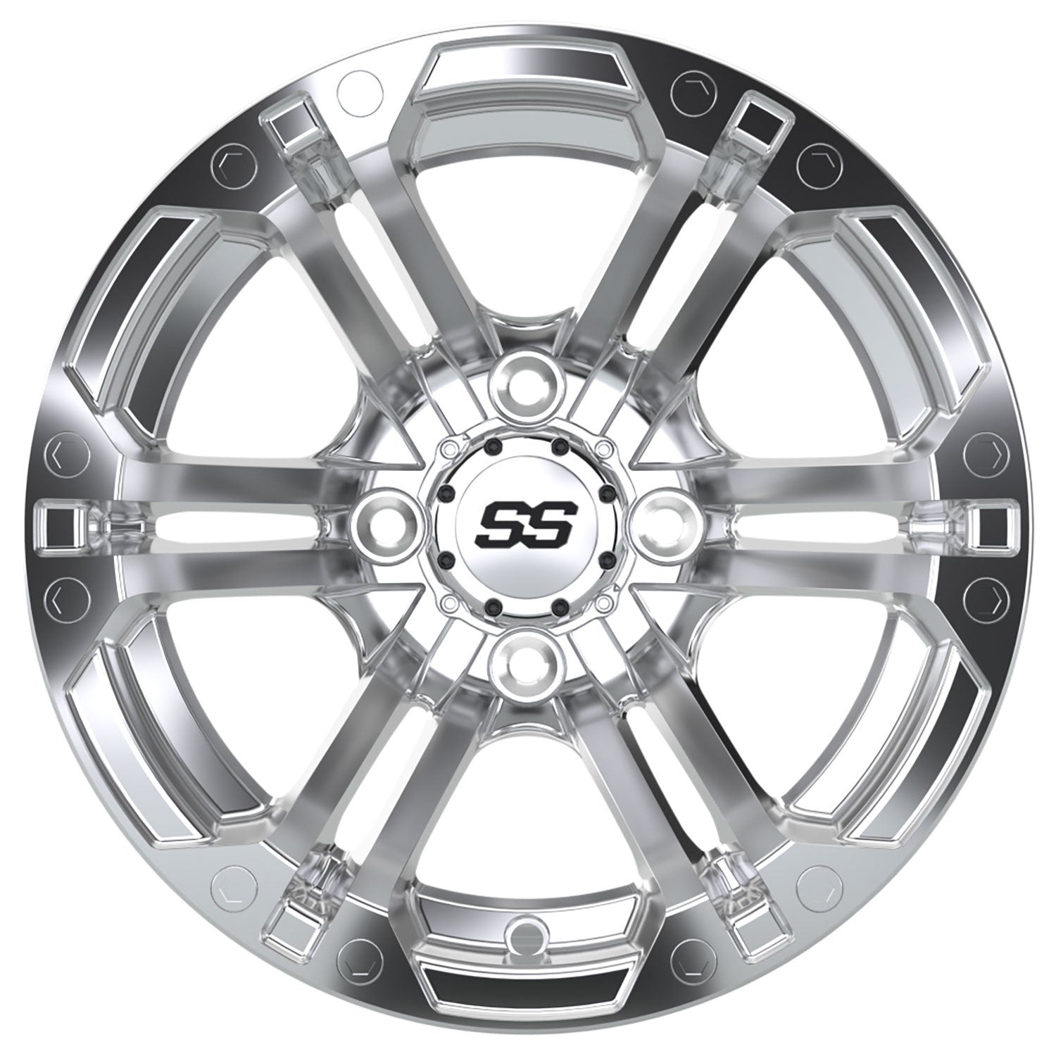 Specter 12 inch GTW golf cart wheel - Chrome