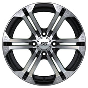 Specter 14 inch GTW golf cart wheel - Black / Silver