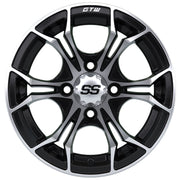 Spyder 12 inch GTW golf cart wheel - Black / Silver