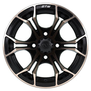 Spyder 12 inch GTW golf cart wheel - Matte Black / Bronze