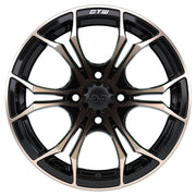 Spyder 14 inch GTW golf cart wheel - Matte Black / Bronze