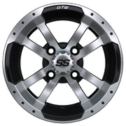 Storm Trooper 12 inch GTW golf cart wheel - Black / Silver