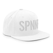 Spinner Snapback The Links White White golf hat – right front angle