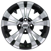Vampire 14 inch GTW golf cart wheel - Black / Silver