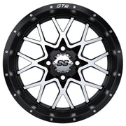 Vortex 14 inch GTW golf cart wheel - Black / Silver