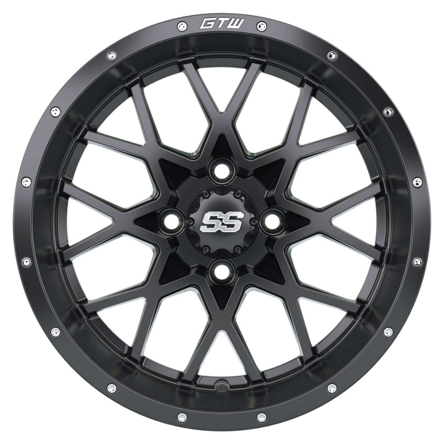 Vortex 14 inch GTW golf cart wheel - Matte Black