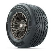 GTW® Stellar Matte Bronze 12 in Wheels with 255/55-R12 Fusion GTR Steel Belt Radial Street Tires – Full Set