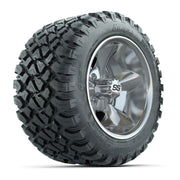 GTW® Godfather Chrome 12 in Wheels with 22X11-R12 Nomad Steel Belt Radial All-Terrain Tires – Full Set